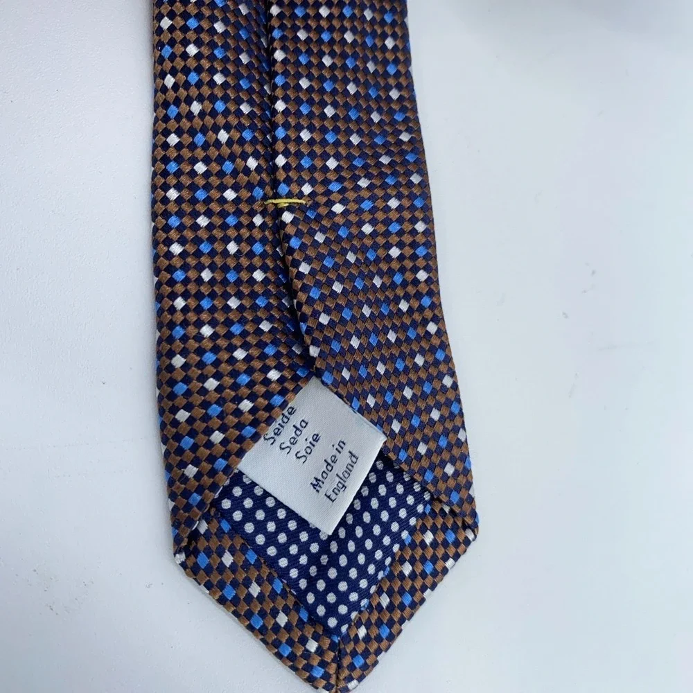 Eton Tie Men One Size Multi Patterned Silk Professional Necktie England Made